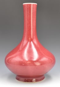 Chinese Red Glazed Vase, Qianlong Mark