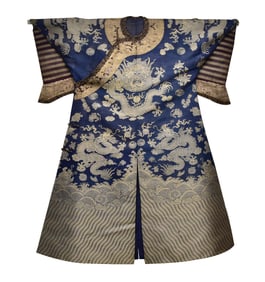 Chinese Embroidery Imperial Dragon Robe, 19th C.