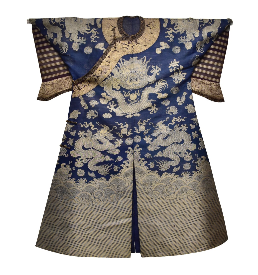 Chinese Embroidery Imperial Dragon Robe, 19th C. (1 of 20)