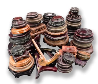 Group of 50 Chinese Wooden Stands