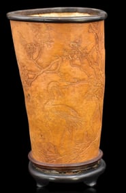 Chinese Gourd Carved Brushpot, 18/19th C.