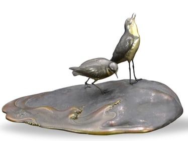 Japanese Bronze Okimono Bird Group, Meiji Period