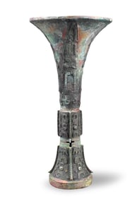Chinese Archaic Bronze Vessel(Gu), Shang Dynasty