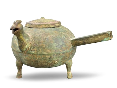 Chinese Bronze Tripod Vessel, He,Eastern Zhou- Han