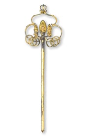 Large Chinese Gilt Bronze Hairpin,Tang Dynasty