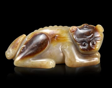 Chinese Jade Carved Beast Figure, Qing Dynasty