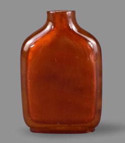 Chinese Amber Carved Snuff Bottle, 18th C.