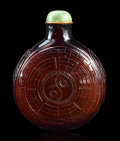 Large Chinese Peking Glass Snuff Bottle, 19th C.