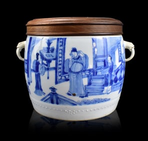 Chinese Blue & White Porridge Jar, Kangxi Period