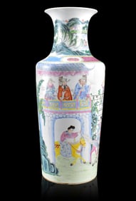 Chinese Famille Rose Rouleau Vase, ROC Period