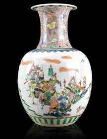 Chinese Famille Verte Warrior Vase, ROC Period
