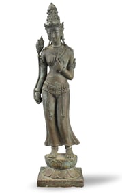 Nepalese Bronze Standing Figurine, 19th C.