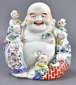 Chinese Famille Rose Buddha Figure, ROC Period