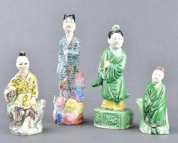 Set of 4 Chinese Sancai Glazed Figures, ROC Period