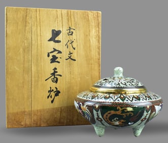 Japanese Cloisonne Covered Censer, Meiji Period