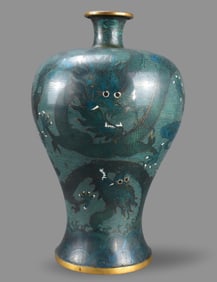 Japanese Cloisonne Dragon Mei Vase, Meiji Period