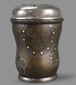 Japanese Mixed Metal Hand Censer w/ Silver Cover