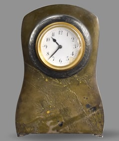 Japanese Mixed Metal Clock, Meiji Period
