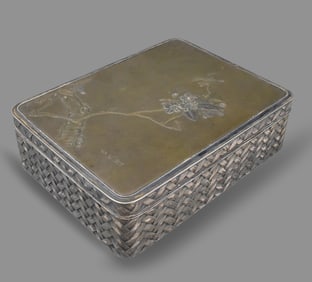 Japanese Lacquered Silver Box,Meiji Period