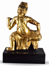 Large Chinese Gilt Lacquered Wooden Figure,19th C.