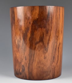 Chinese Huanghuali Carved Brushpot, 18/19th C.