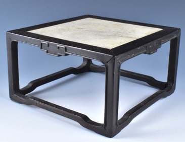 Chinese Rosewood Stand w/ Dream Stone Inlaid,ROC P