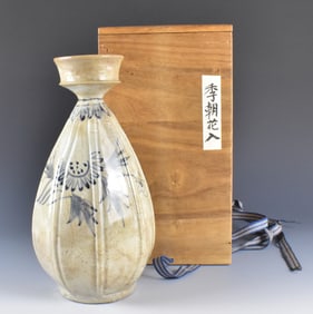 Korean Blue & White Octagonal Vase, 18th C.