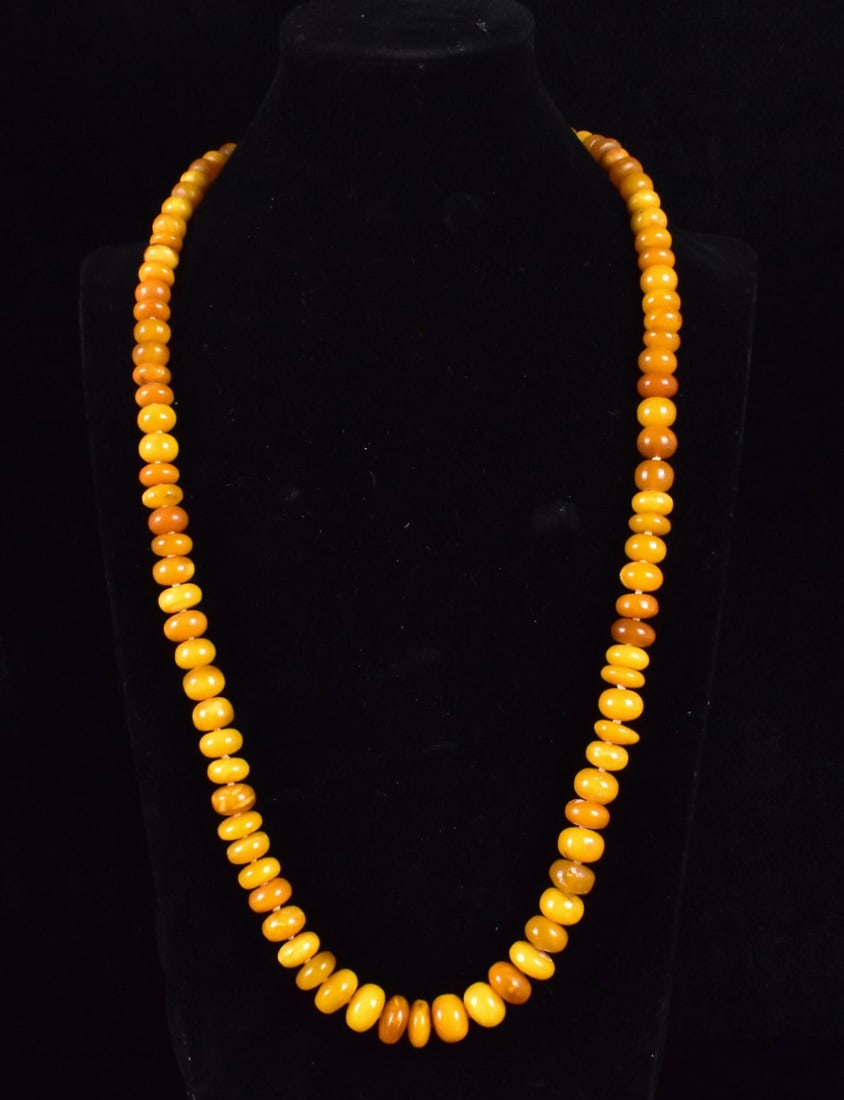 Chinese Beeswax Carved Necklace, Qing Dynasty (1 of 5)
