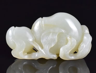 Chinese Jade Carved Peach, 19th C.