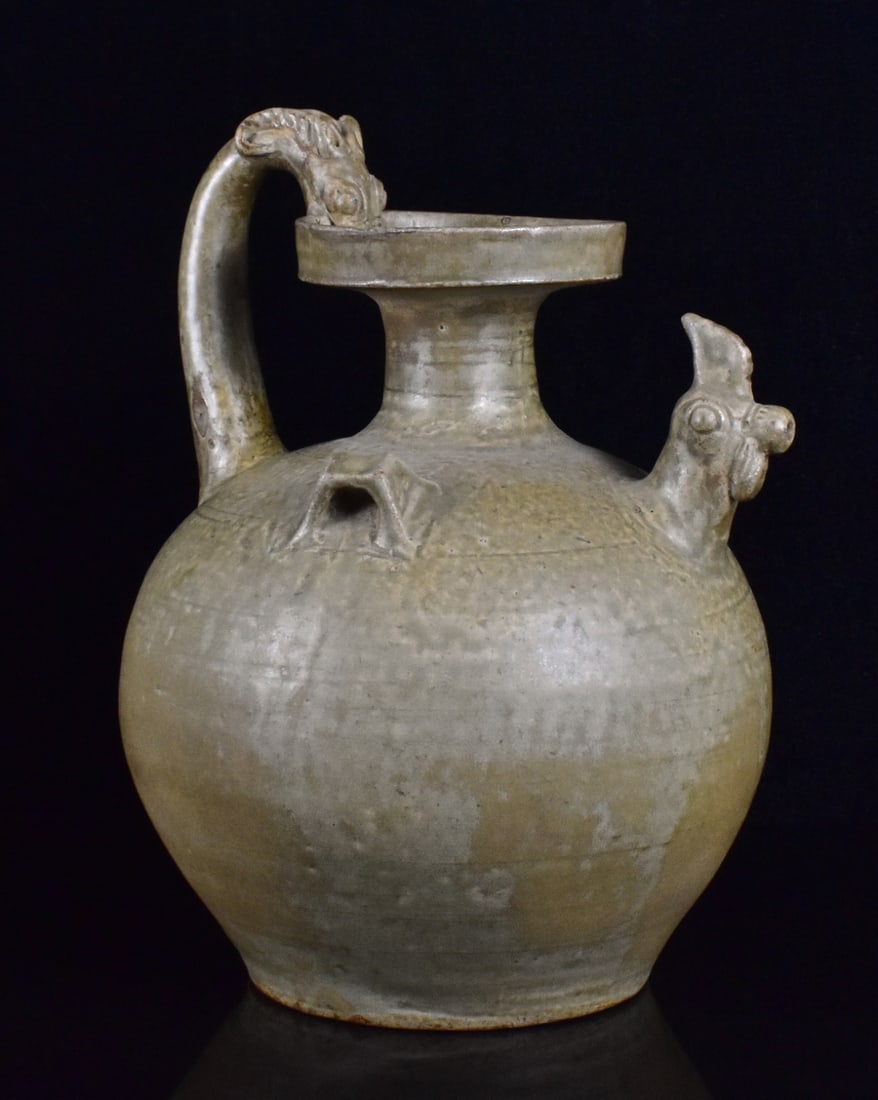 Chinese Yue Ware Chicken Head Ewer, Eastern Jin D. (1 of 16)