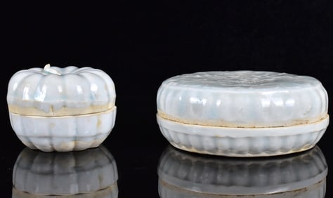 2 Chinese Qingbai Glazed Covered Box,Yuan Dynasty