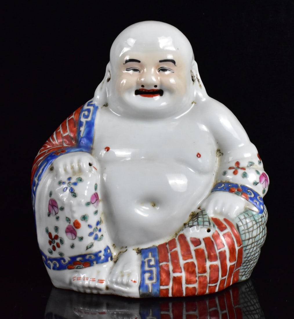 Chinese Famille Rose Laughing Buddha Figure, ROC P (1 of 12)