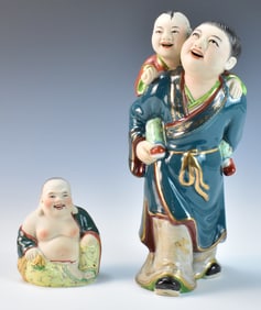 2 Chinese Famille Rose Figures, 20th C.