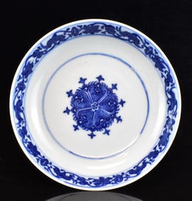 Chinese Blue & White"Bajixiang" Dish,19th C.