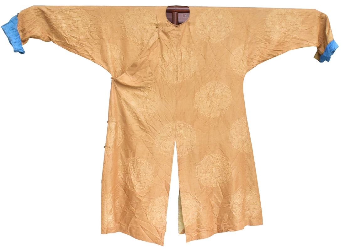 Chinese Yellow Embroidery Dragon Robe, 19th C. (1 of 11)