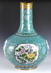 Large Chinese Cloisonne Globular Vase, ROC Period