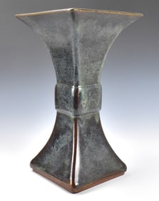 "Ge Mingxiang"Chinese Yixing Flambe Glazed Gu Vase