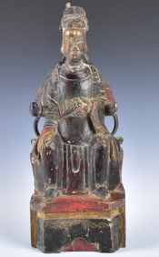 Chinese Gilt Lacquered Wooden Figure, 19th C.