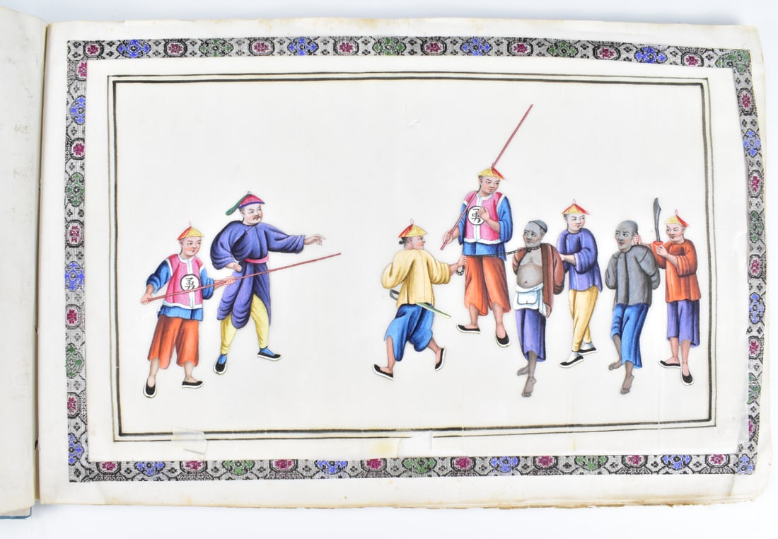 12 Pages Chinese Pith Painted Album, Qing Dynasty (1 of 16)
