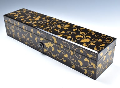 Japanese Gilt Lacquered Scroll Box, Meiji Period