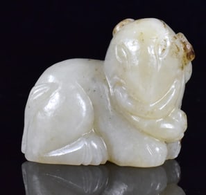 Chinese Jade Carved Elephant, 19th C.
