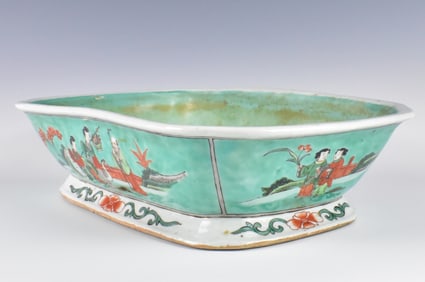 Chinese Famille Verte Narcissus Planter,19th C.