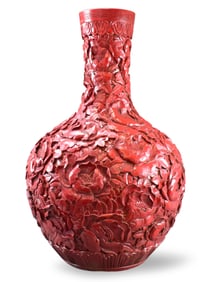 Massive Chinese Porcelain Imitation lacquer Vase
