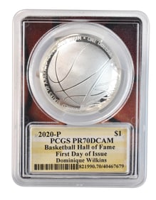 2020 1 Dollar Dominique Wilkins Silver Coin,signed