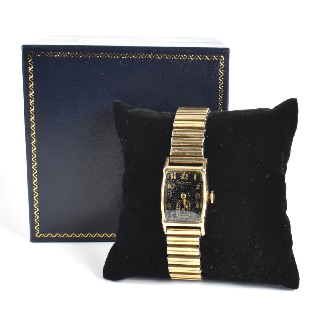 Hamilton Vintage Women Watch Gold Metal Band (1 of 7)