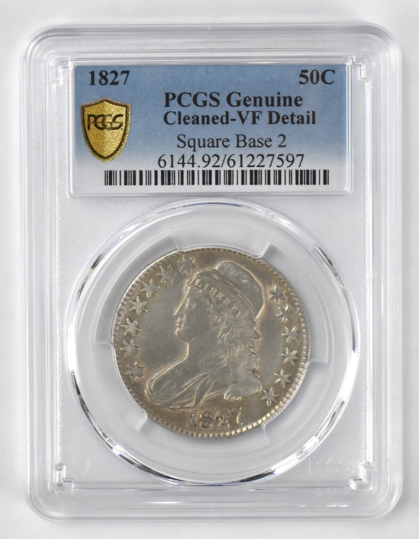 1827 US Silver 50 Cent Coin PCGS Graded VF Detail (1 of 5)