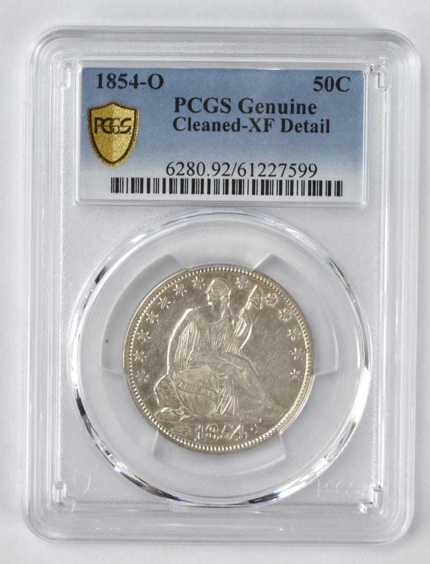 1854 Seated Liberty Silver Half Dollar PCGS Grade (1 of 5)