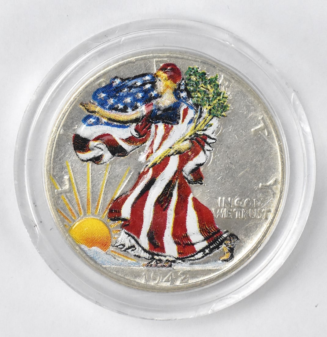 1942 US Liberty Colorize Silver Half Dollar Coin (1 of 2)