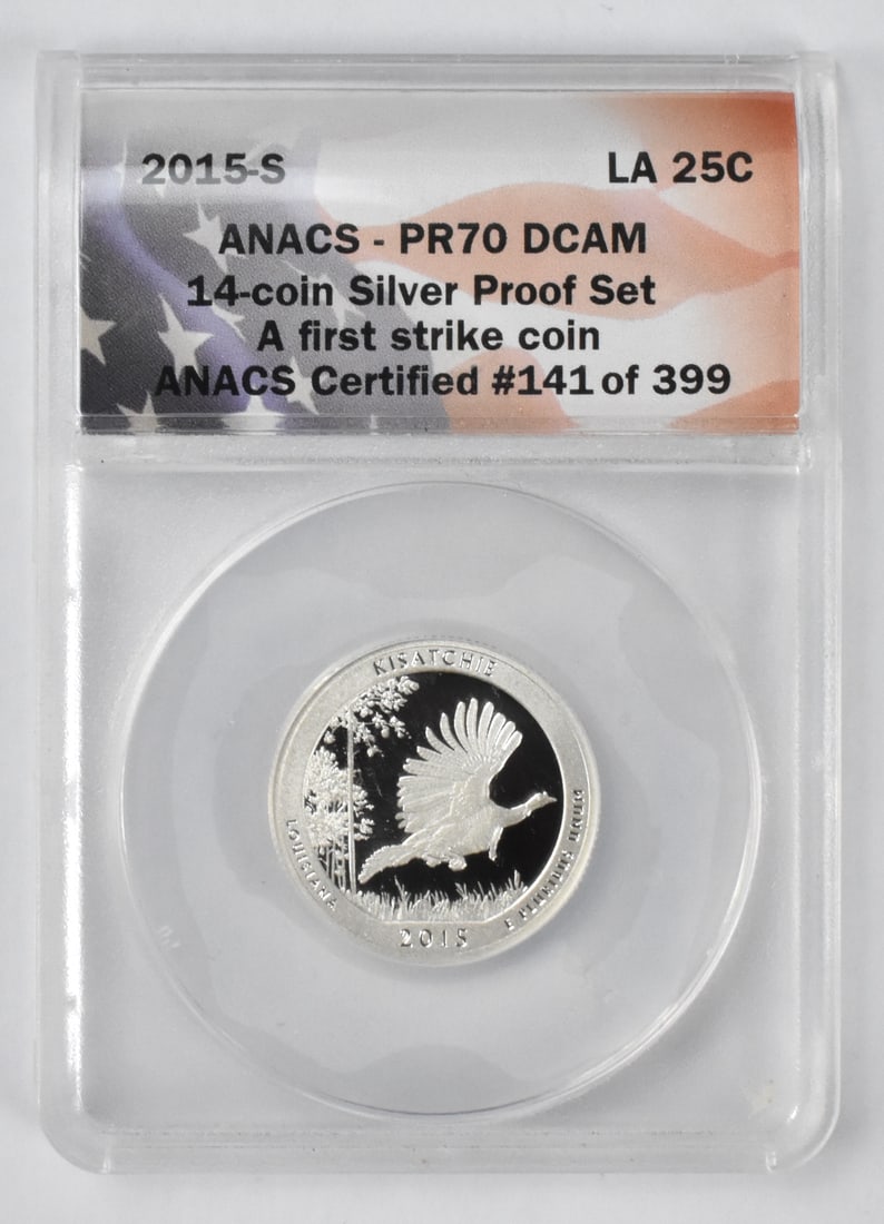2015-S US ANACS PR70 DCAM LA Silver Quarter (1 of 5)