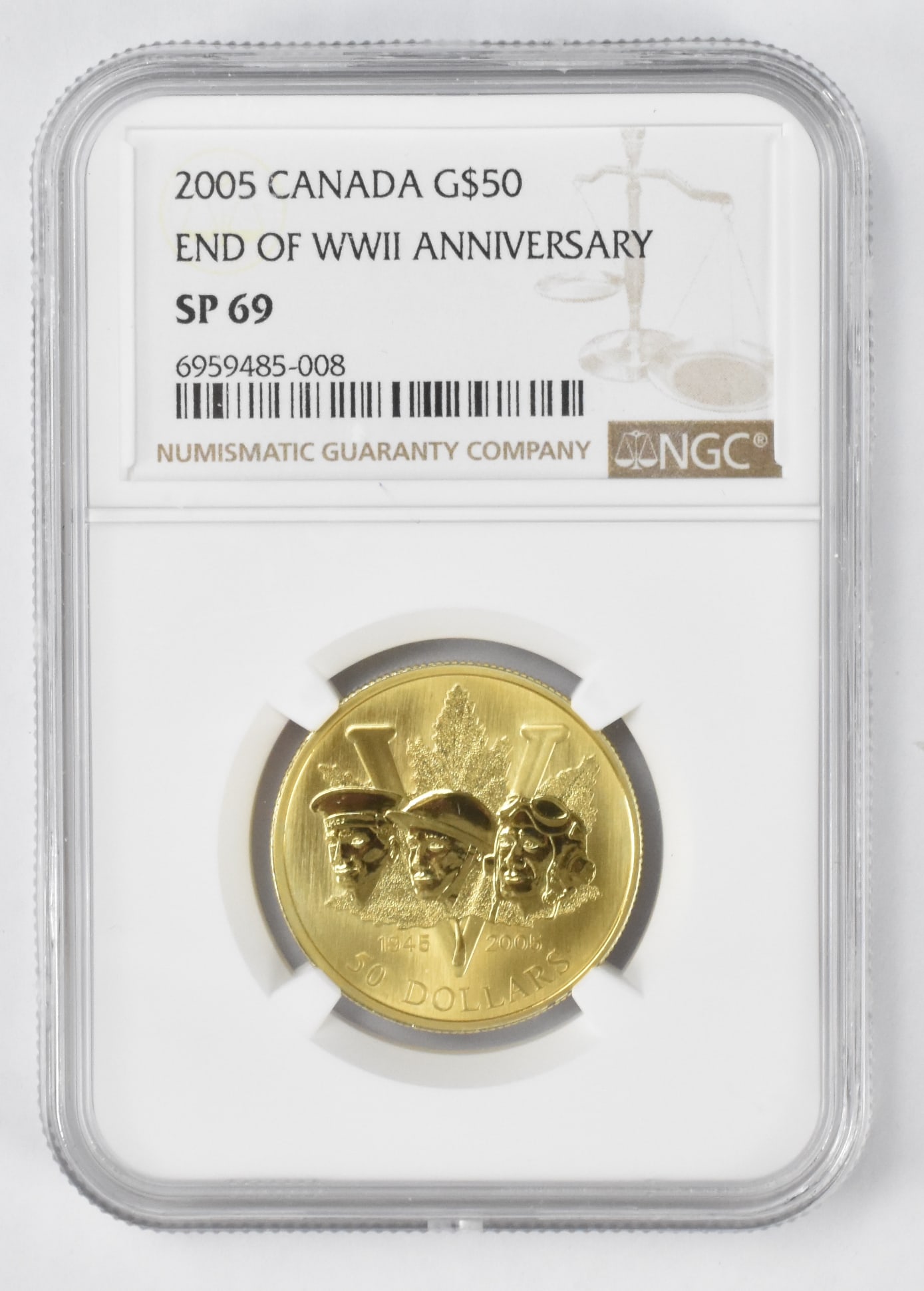 2005 Canada Gold $50 Coin End WWII Ann.NGC Grade (1 of 5)
